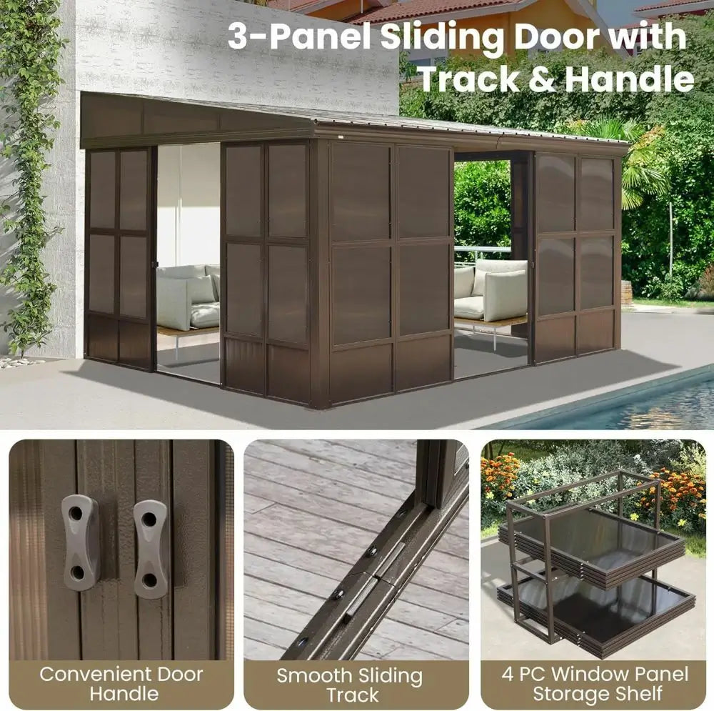 Domi Outdoor Living wall mounted sunroom#size_10' x 12'