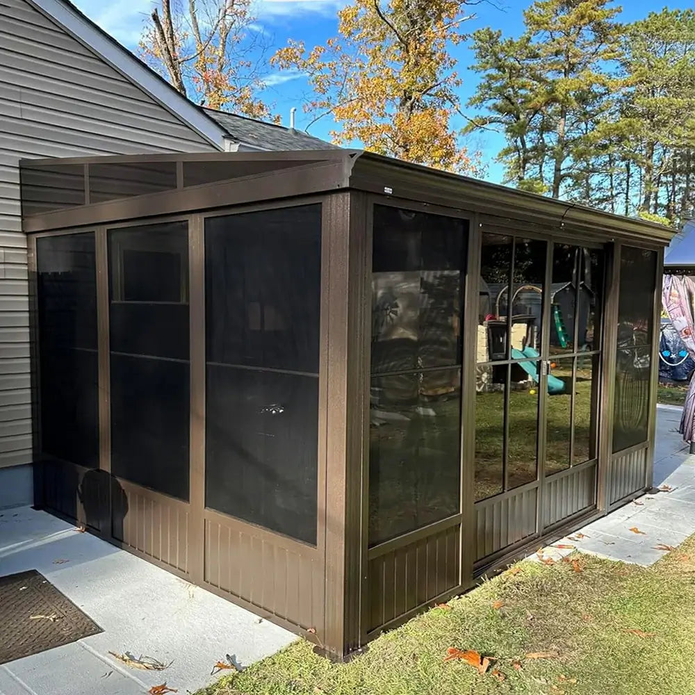 Domi Outdoor Living wall mounted sunroom#size_10' x 12'Domi Outdoor Living wall mounted sunroom#size_12' x 14'