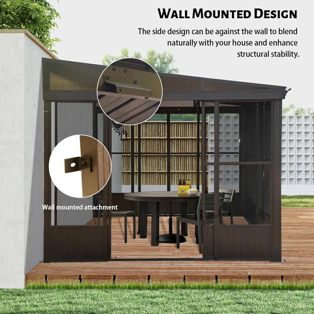 Domi Outdoor Living wall mounted sunroom#size_10' x 14'