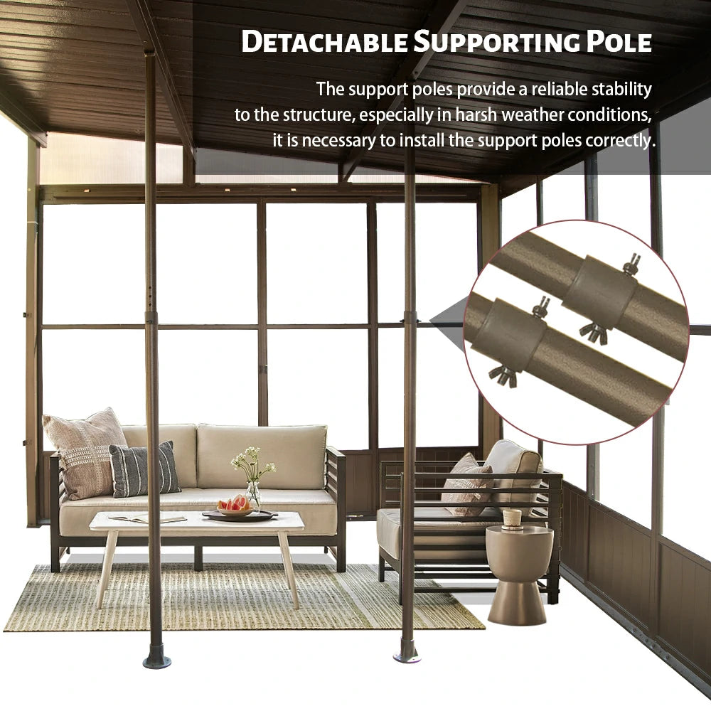 Domi Outdoor Living wall mounted sunroom#size_10' x 14'