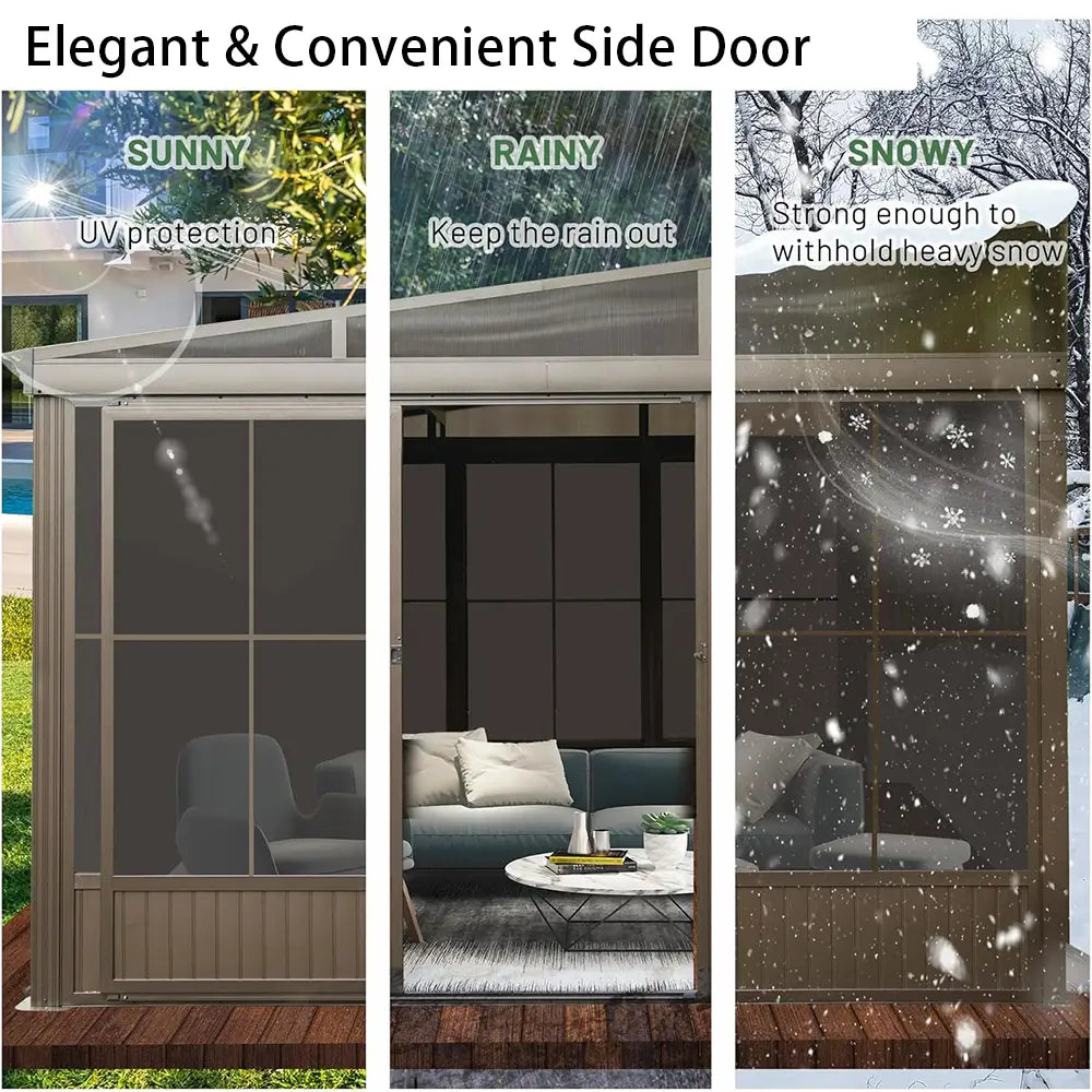 Domi Outdoor Living wall mounted sunroom#size_12' x 14'