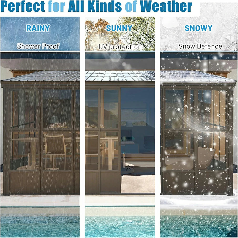 Domi Outdoor Living wall mounted sunroom#size_12' x 16'