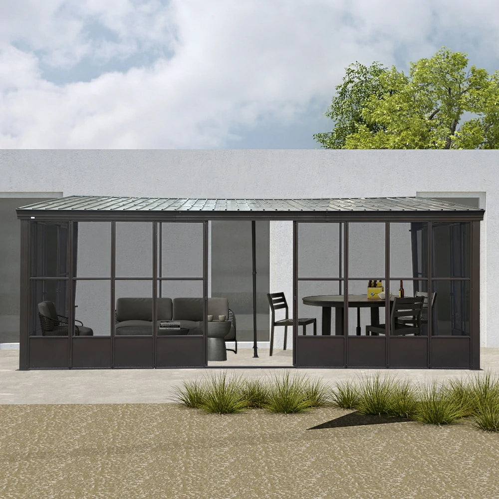 Domi Outdoor Living wall mounted sunroom#size_12' x 20'