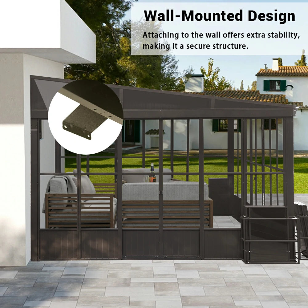 Domi Outdoor Living wall mounted sunroom#size_12' x 20'