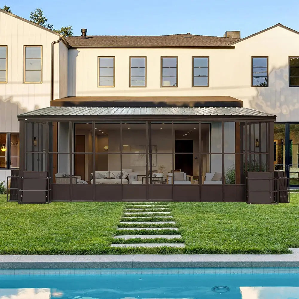 Domi Outdoor Living wall mounted sunroom#size_12' x 20'