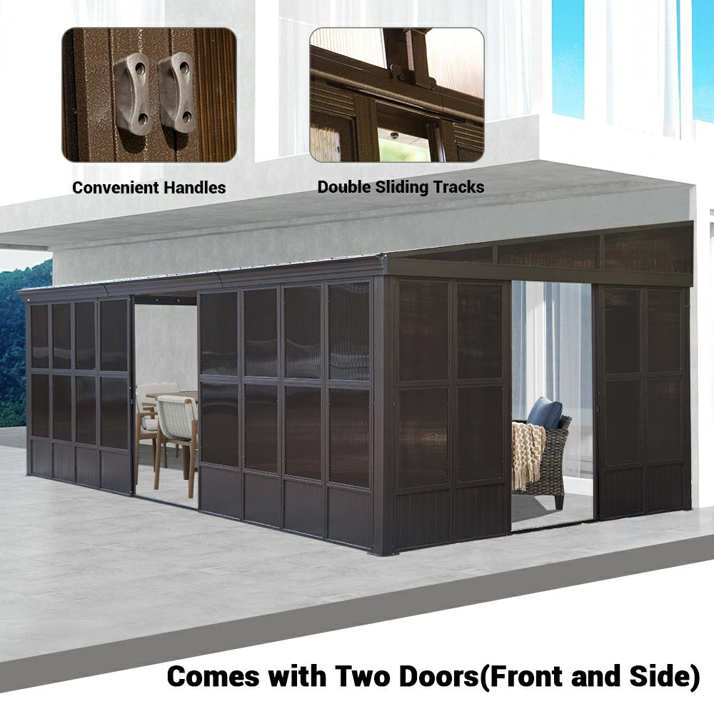 Domi Outdoor Living wall mounted sunroom#size_12' x 20'