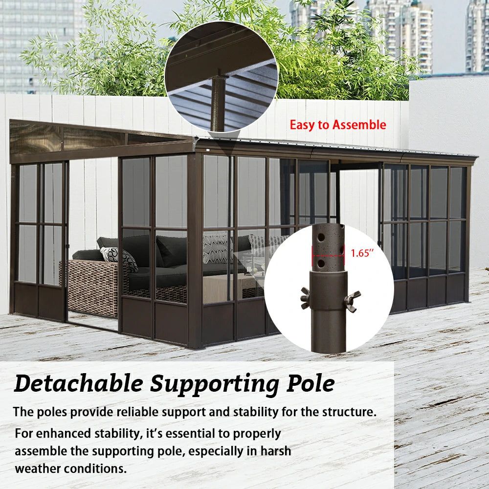 Domi Outdoor Living wall mounted sunroom#size_12' x 20'