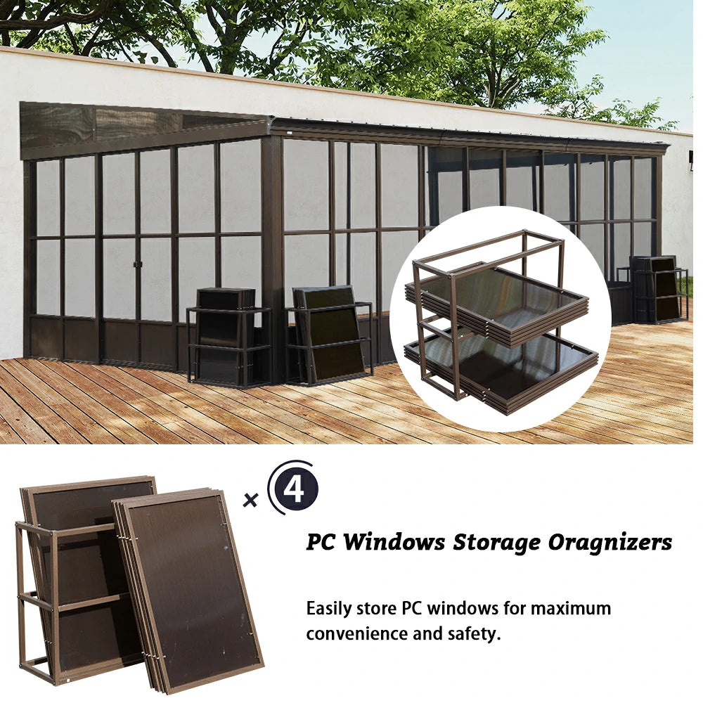 Domi Outdoor Living wall mounted sunroom#size_12' x 20'