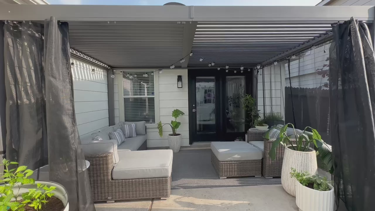 Domi Outdoor Living louvered pergola gray#size_12'x16'
