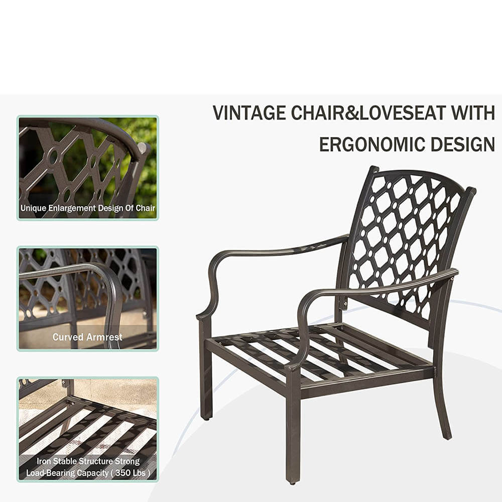 Domi outdoor living 4 Pcs Outdoor Table and Chair Set#color_beige