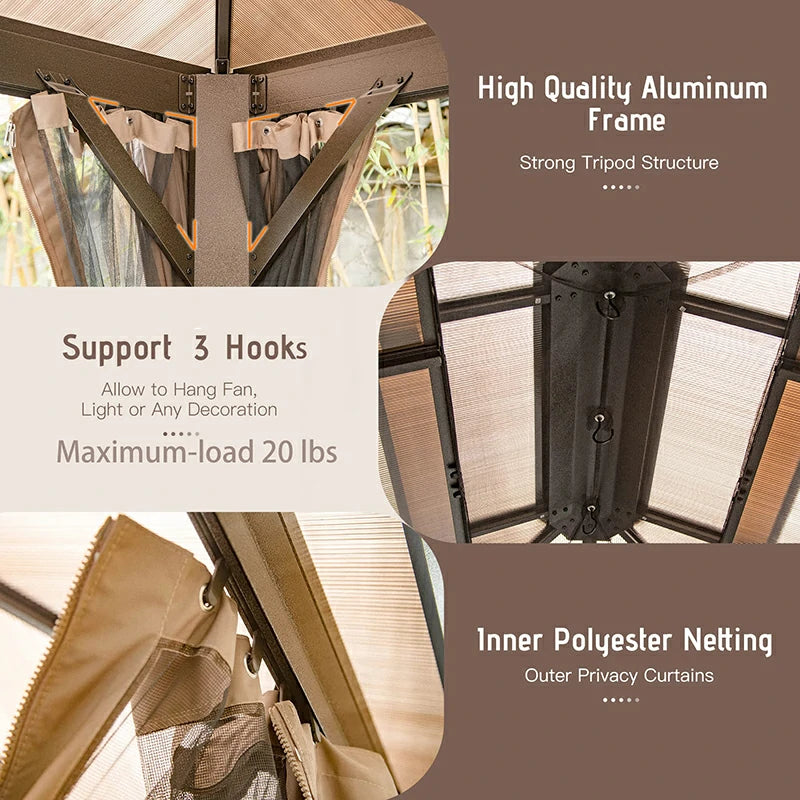 Domi outdoor living hardtop gazebo#size_10'x12'