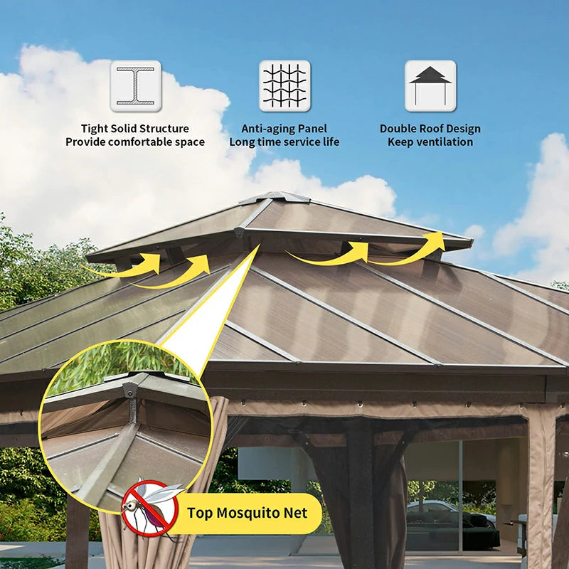 Domi outdoor living hardtop gazebo#size_12'x12'