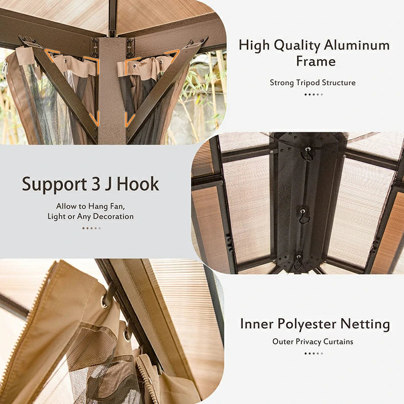 Domi outdoor living hardtop gazebo#size_12'x16'