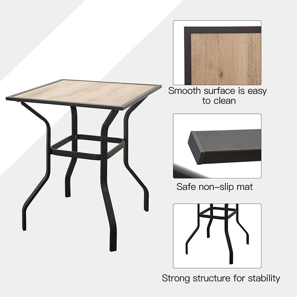 Domi Outdoor Living 3 Piece Patio Textilene Bar Set