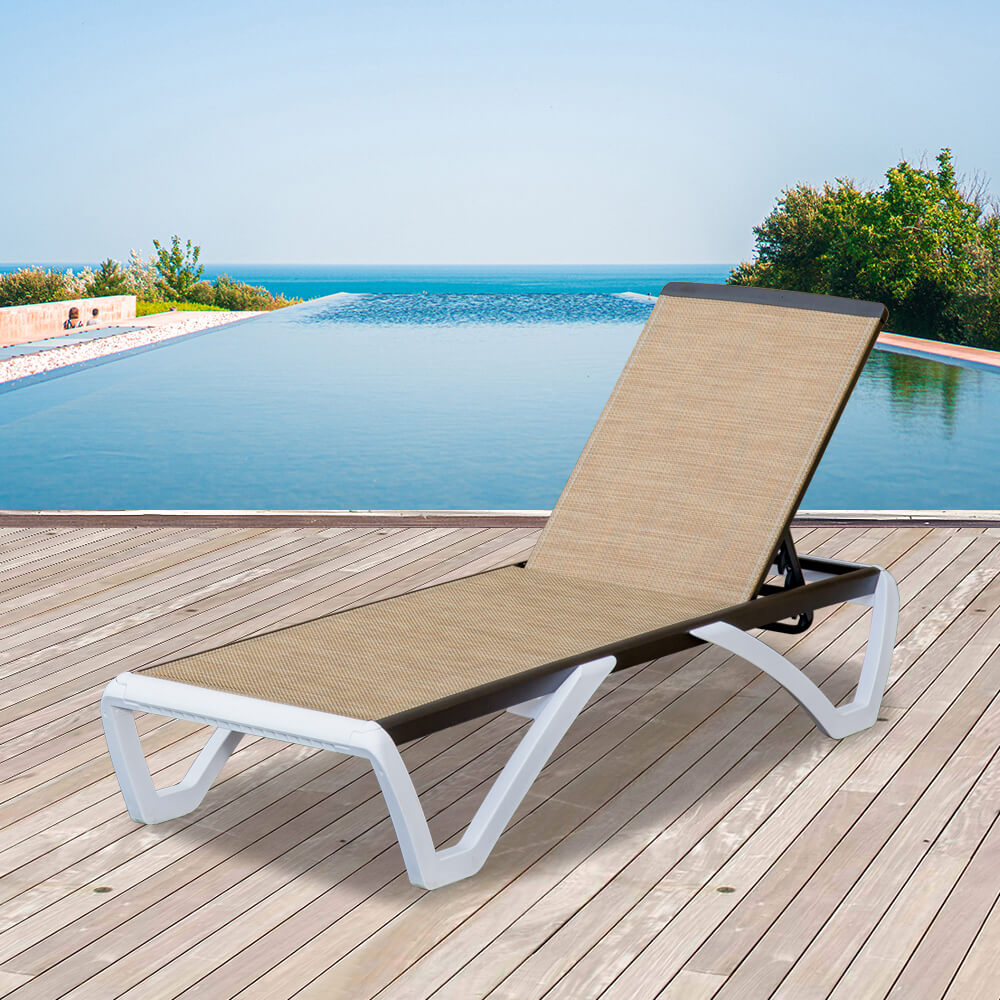 Domi Armless Outdoor Chaise Lounge#color_brown