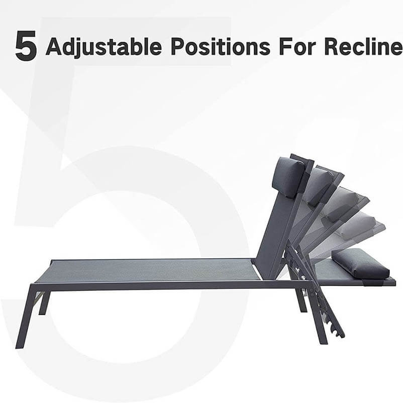 Domi Steel Patio Chaise Lounge#color_grey