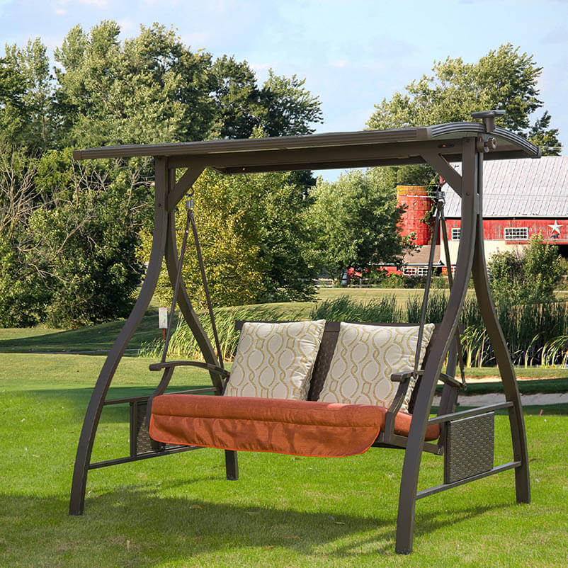 Patio Porch Swing Adjustable Canopy Deluxe Hammock Glider