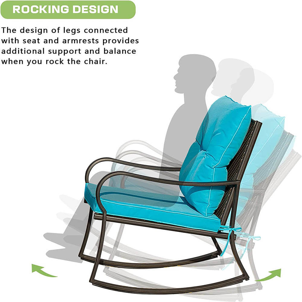 Domi Outdoor Living 3 Pieces Rocking Chair Set#color_blue