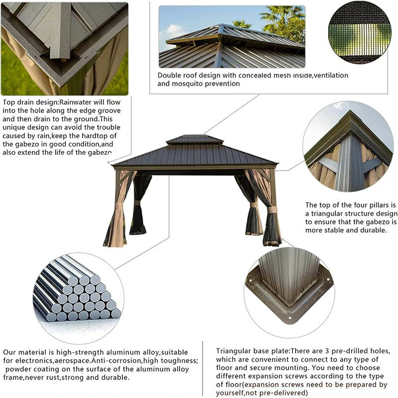Domi Outdoor Living Hardtop Gazebo#size_12'x14'