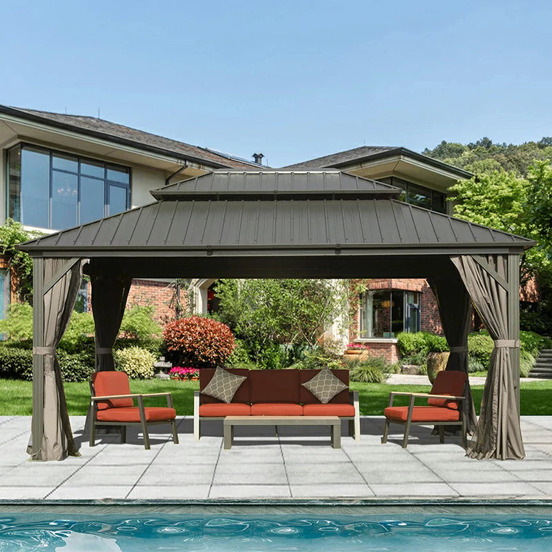 Domi outdoor living Hardtop gazebo#size_10'x14'