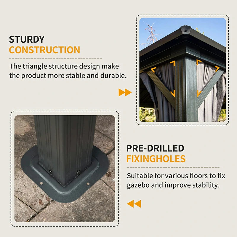 Domi outdoor living Hardtop gazebo#size_10'x14'