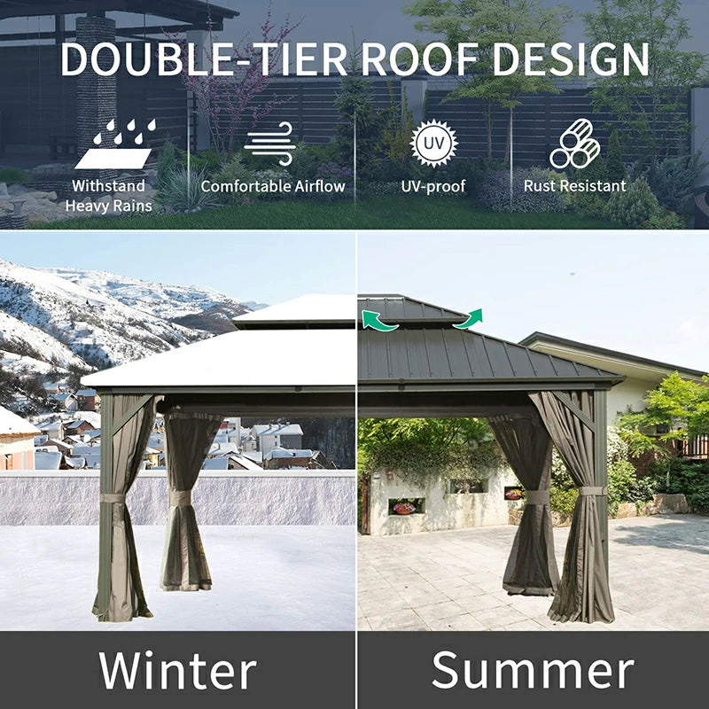 Domi outdoor living Hardtop gazebo#size_10'x14'