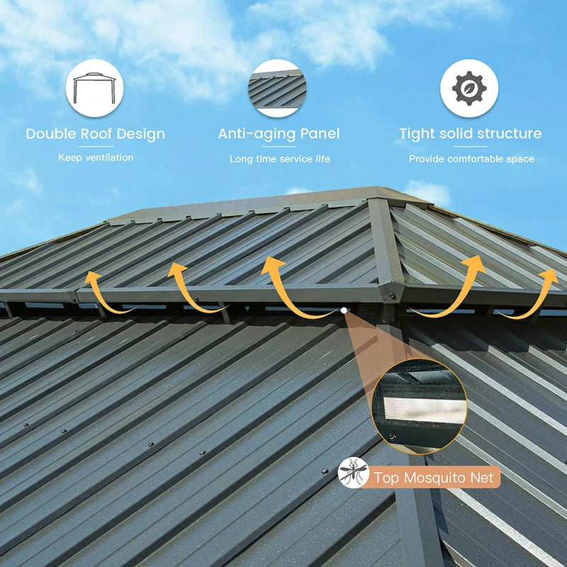 Domi outdoor living Hardtop gazebo#size_12'x14'