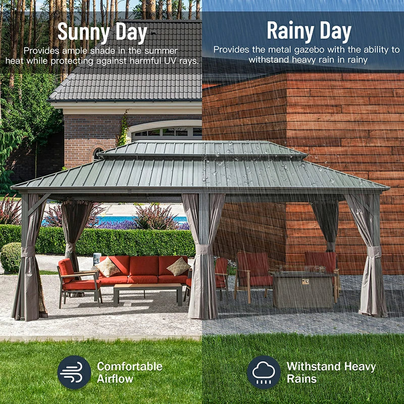 Domi outdoor living Hardtop gazebo#size_12'x20'