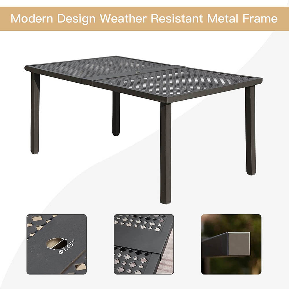 Domi outdoor living Patio Dining Table Set#color_beige