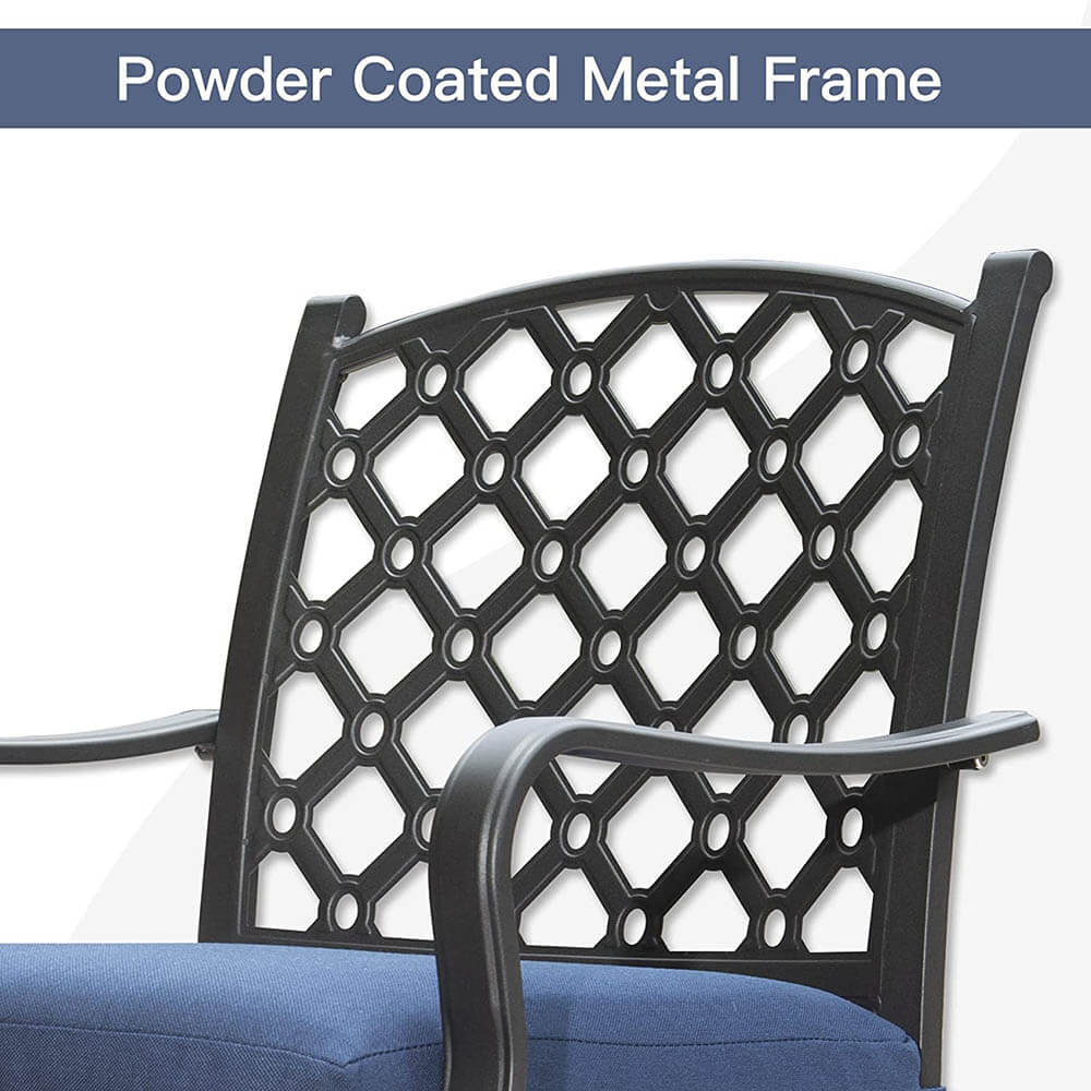 Domi outdoor living Patio Dining Table Set#color_navy blue