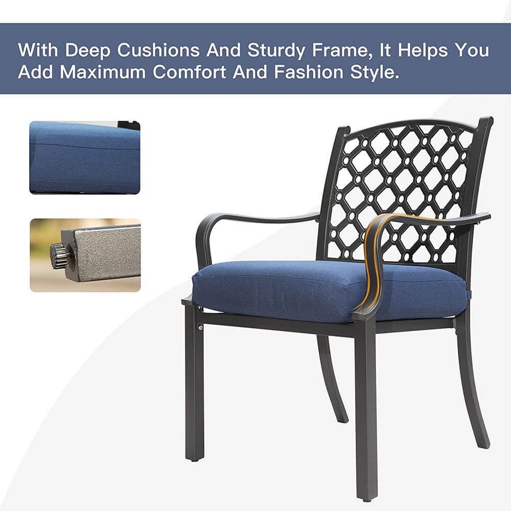 Domi outdoor living Patio Dining Table Set#color_navy blue