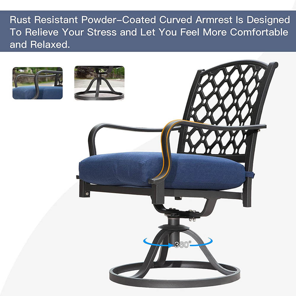 Domi outdoor living Patio Dining Table Set#color_navy blue