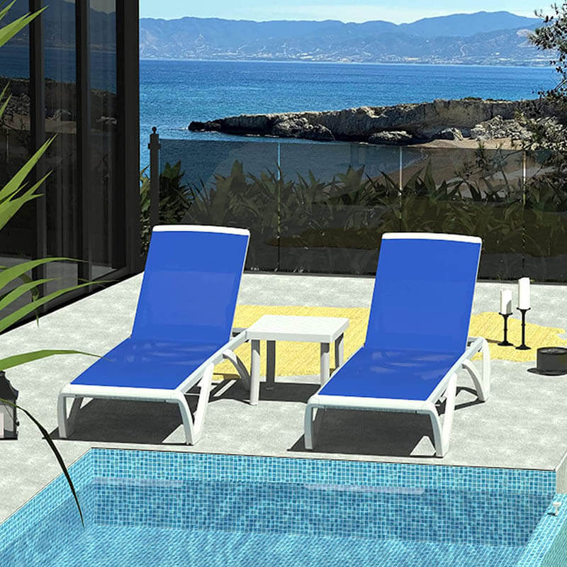 Domi Patio Chaise Lounge 3 Pcs#color_blue