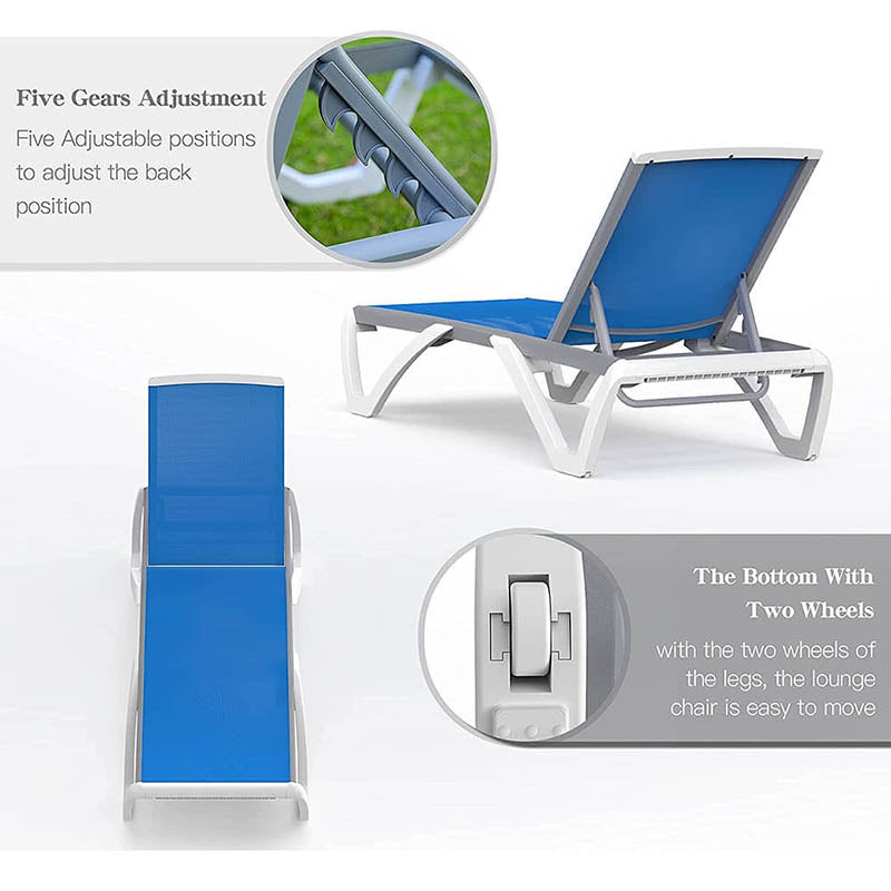 Domi Patio Chaise Lounge 3 Pcs#color_blue