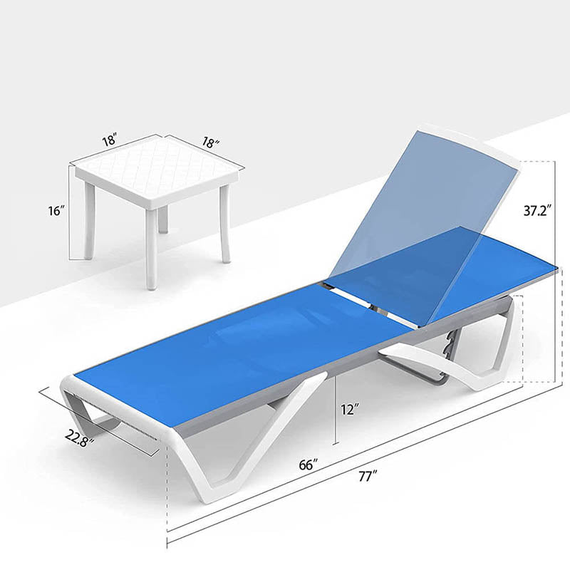 Domi Patio Chaise Lounge 3 Pcs#color_blue