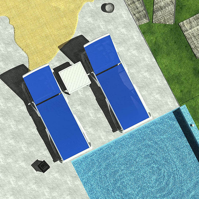 Domi Patio Chaise Lounge 3 Pcs#color_blue
