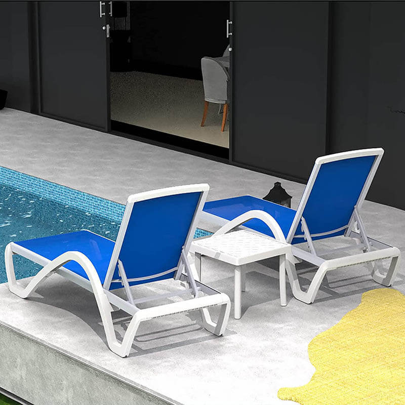 Domi Patio Chaise Lounge Set of 3 with Arm#color_blue