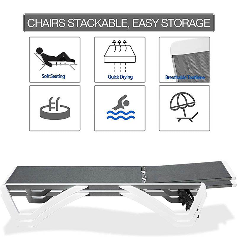 Domi Patio Chaise Lounge 3 Pcs#color_grey