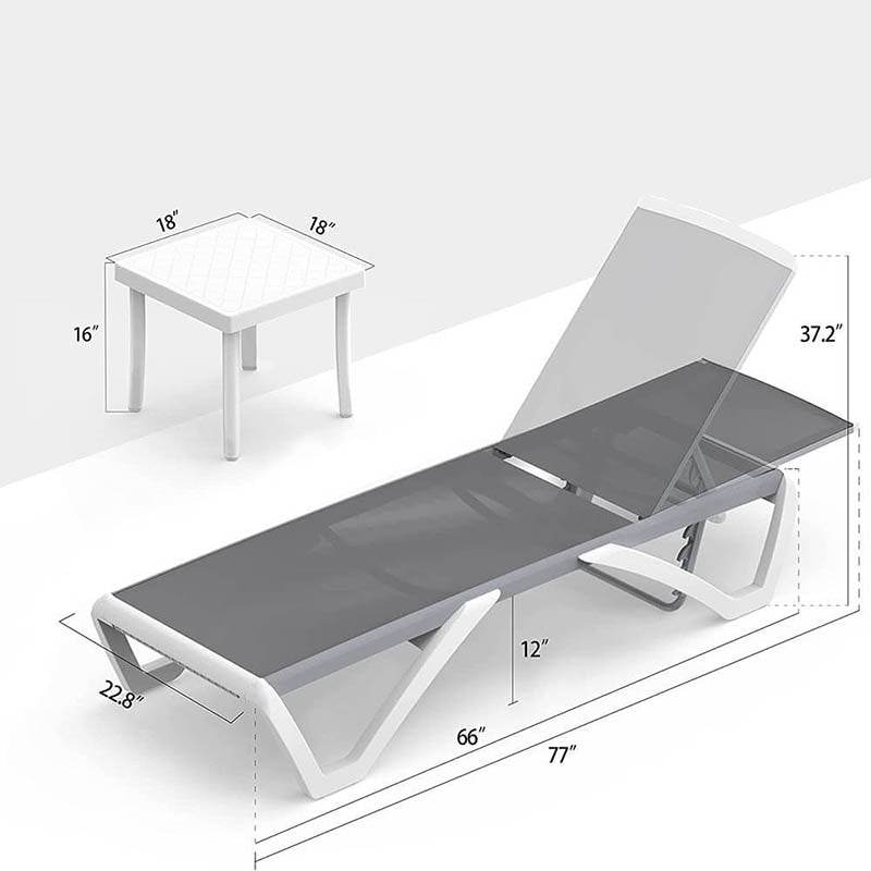 Domi Patio Chaise Lounge 3 Pcs#color_grey