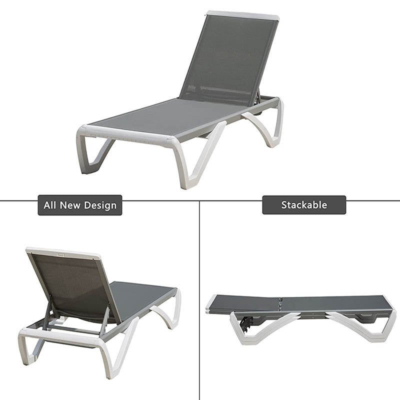 Domi Patio Chaise Lounge 3 Pcs#color_grey
