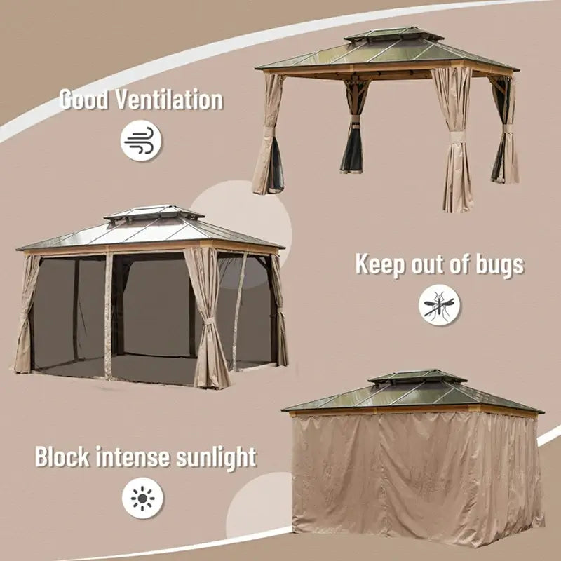 Domi outdoor living hardtop gazebo#size_10'x12'