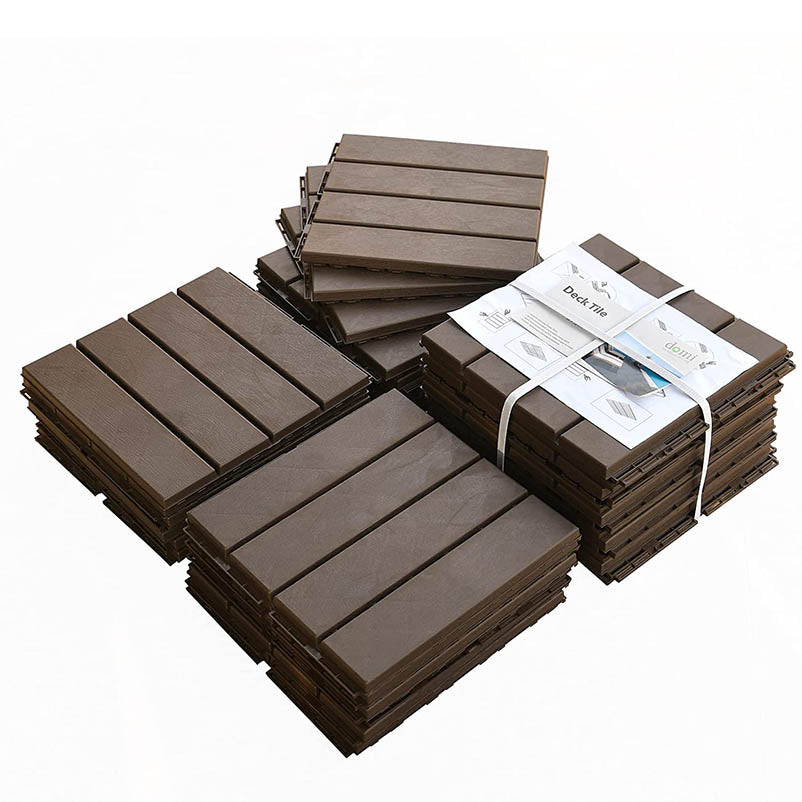 Domi Patio Interlocking Deck Tiles 27pcs#color_brown