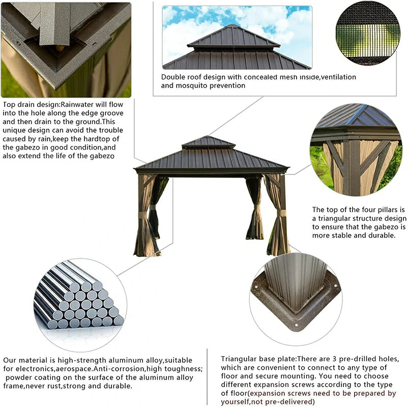 Domi Outdoor Living Hardtop Gazebo#size_12'x12'