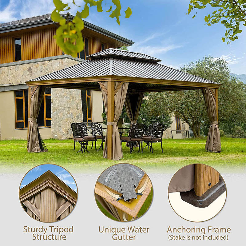 Domi Outdoor Living Hardtop Gazebo#size_12'x16'