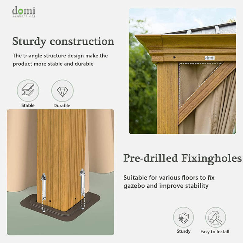 Domi Outdoor Living Hardtop Gazebo#size_12'x16'