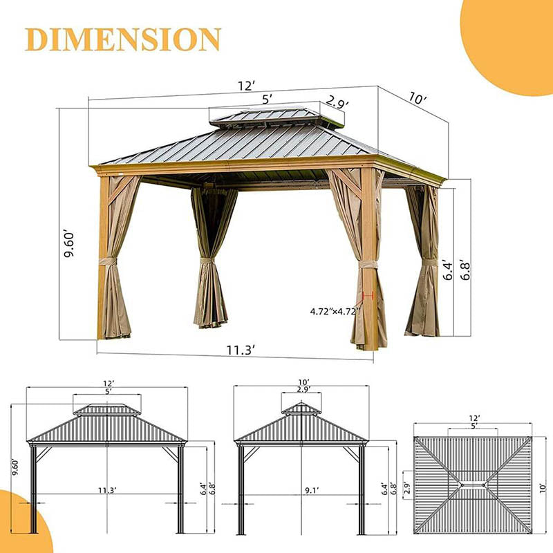 Domi Outdoor Living Hardtop Gazebo#size_10'x12'