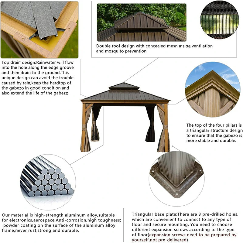Domi Outdoor Living Hardtop Gazebo#size_12'x12'