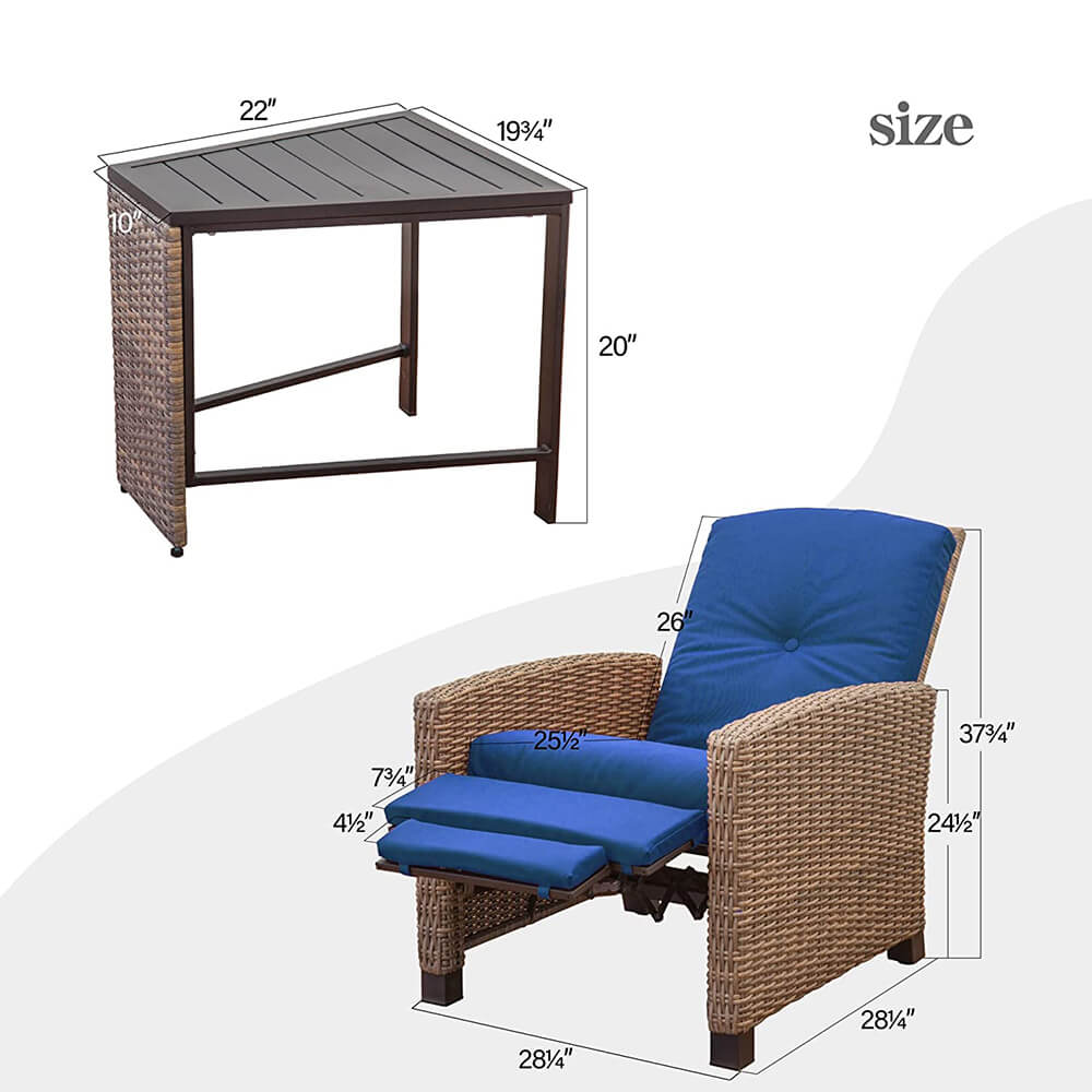 Domi Outdoor Living Rattan Lounge Chair#color_blue