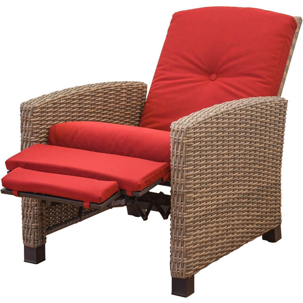 Domi Outdoor Living Rattan Lounge Chair#color_red
