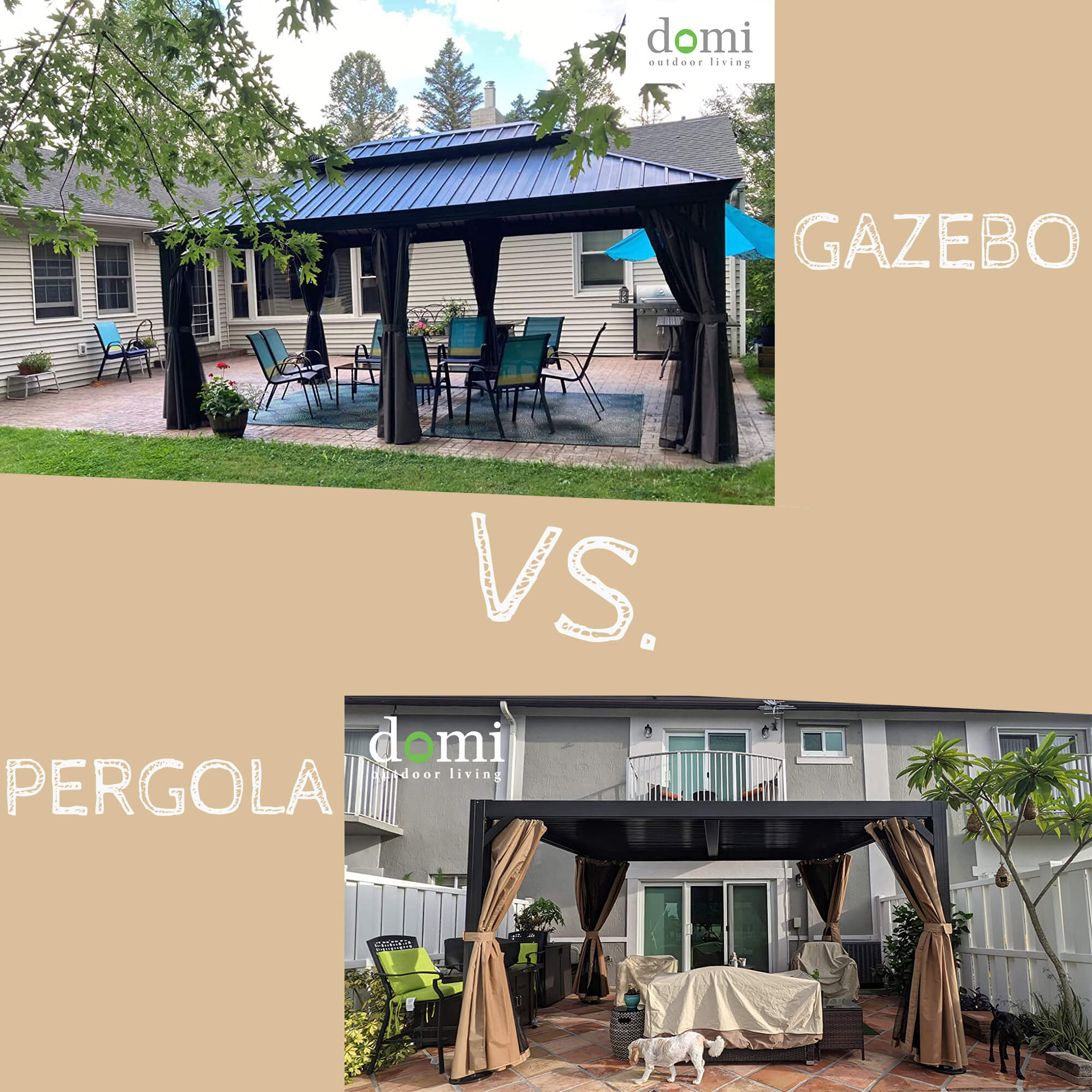 Domi Outdoor Living gazebo vs. pergola